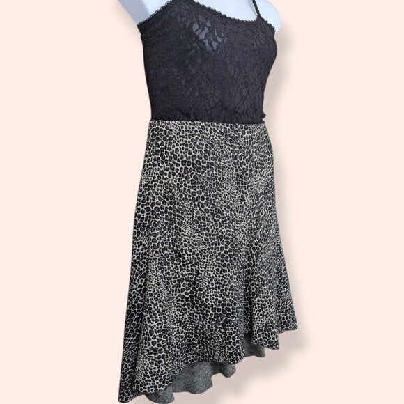 🍁Vintage Vivian Shyu Leopard Print High-Low Skirt - Picture 2 of 8